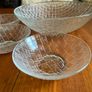 vintage French glass serving desert bowl and side bowls Image 3