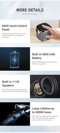 Smart LED Mini Smart DLP Full HD Projector Portable Wifi Bluetooth LED Battery Home Beamer