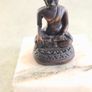 Tibet Copper meditation Budda Statue copper carving .Zen,car decor, Small Buddha Bodhisattva Sakyamuni statue buddhism crafts small Buddha on marble plinth. Image 7