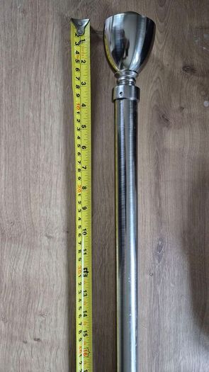 Extendable Curtain Pole 28mm Lesina Chrome Eyelet Pole 1.2m -2.1m