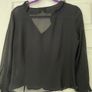 Vintage St Michael (Marks & Spencer) Black Ruffle Blouse - Size 10 Image 3