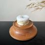 Turned Elm Wood Candle Holder Image 2
