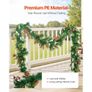 Christmas Garland, 2750mm Artificial Christmas Garland with Light String, Faux Greenery Decoration with Berry Clusters, Pine Needles, Pine Cones, Realistic Xmas Collection for Mantel Fireplace Image 3