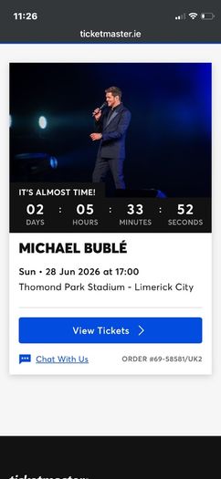 Micheal Buble Limerick X 4