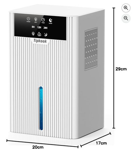 Air Humidifier, [2400ML] Tipkook Anti-Mould Air Humidifier, Silent, 10 Colours LED