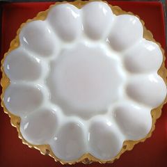 Mid-century Anchor Hocking Milk Glass Deviled Egg Plate