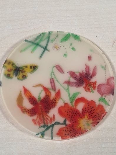 Vintage GUCCI coasters flora and fauna acrylic set of 4 Genuine Rare