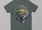 Baby yoda star wars in mandalorian mask t-shirt for adults and kids