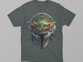Baby yoda star wars in mandalorian mask t-shirt for adults and kids