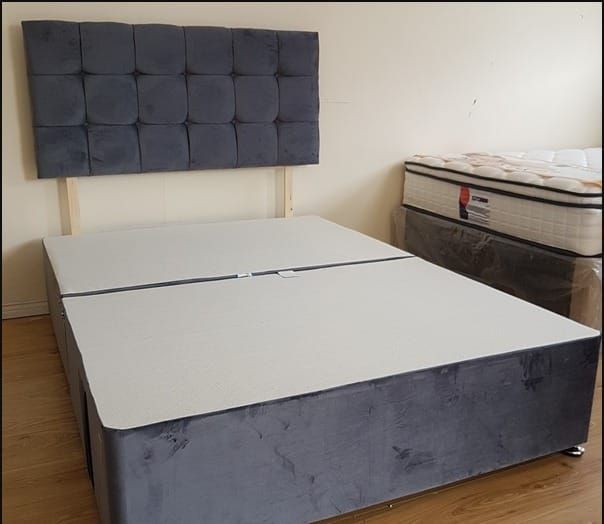 king size 5ft Divan beds, tufted memory foam mattress, and storage drawers option available. Free delivery