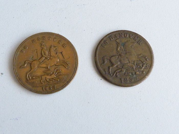 Victorian 'To Hanover' jetons