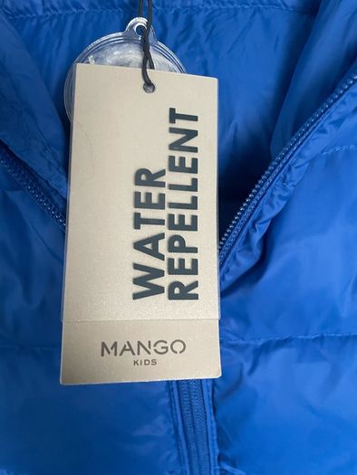 Winter jacket boys down feather water repellent blue Mango 7-8y New