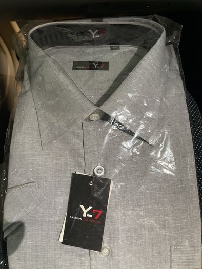 Y7 mens grey short sleeved shirt size 17 new