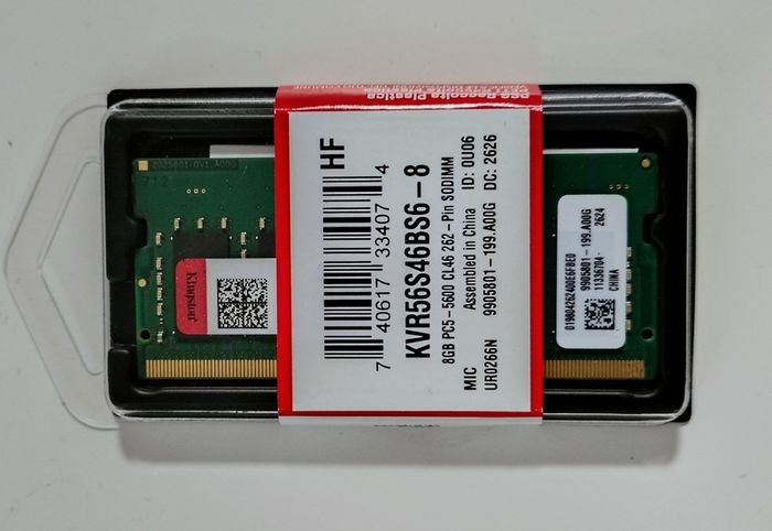 8GB DDR5 5600MT/s Laptop Memory Upgrade New/Sealed