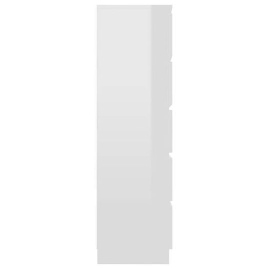 Drawer Sideboard High Gloss White 60x35x121 cm Chipboard