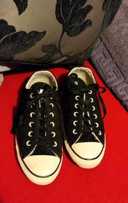 Black Leather Converse Chuck Taylor High-Tops Size EU 39 / US 8 / UK 6