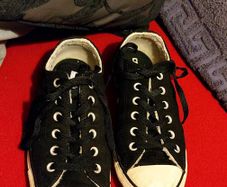 Black Leather Converse Chuck Taylor High-Tops Size EU 39 / US 8 / UK 6
