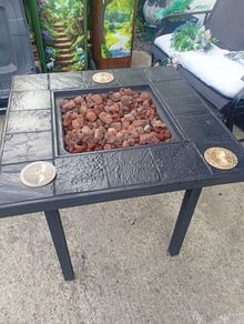 Gas patio heater table