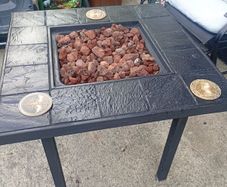 Gas patio heater table