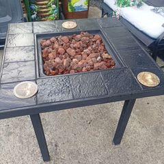 Gas patio heater table