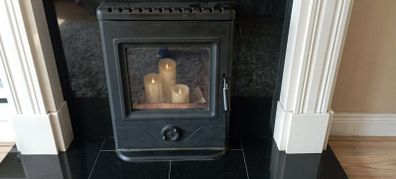 Horse flame solid fuel insert stove
