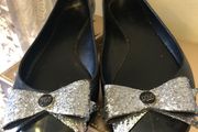 Ted Baker black flat shoes with glitter bow