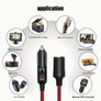 1-To-2 Car Plug Distributors Adapters Power Chargers Ports Male, Car Plug to 2 Female Outlet Extension Cords 16AWG, Car Plug Sockets Two-Way Distributors Y-Shaped Adapters with LED Light 15A Fuse, Image 2