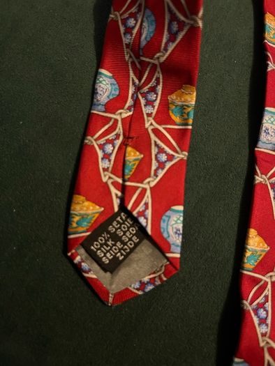 Vintage Silk Tie Vase Motif