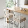Pair of Classic White Wooden Bar Stools with Cushions Image 2