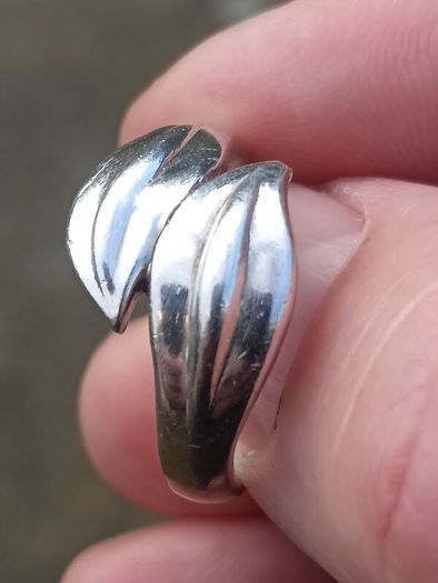 Heavy Double Leaf Sterling Silver Ring
