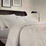 Elegant Stripe Luxury Jacquard Duvet Cover set in white, made of 100% cotton with a 200 thread count  & 2 Elegant Stripe Luxury Jacquard Pillowcase Image 3