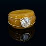 Moissanite & Honey Jade Ring Image 3