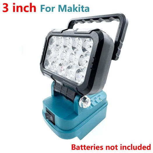 3-inch LED Work Light Suitable For Makita Milwaukee Dewalt 18V Lithium-ion Battery With Handle And USB Interface Flashlight
