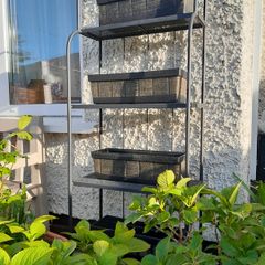 Ikea Lacko metal shelving unit and 4 x window boxes planters