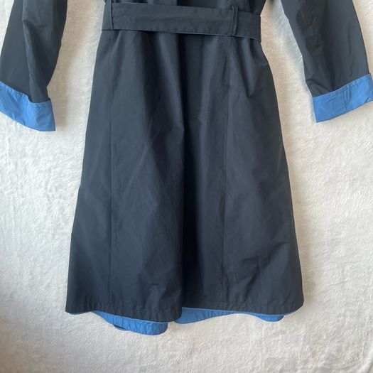 Max Mara City Italian Reversible Wrap Trench Coat Navy Cornflower
