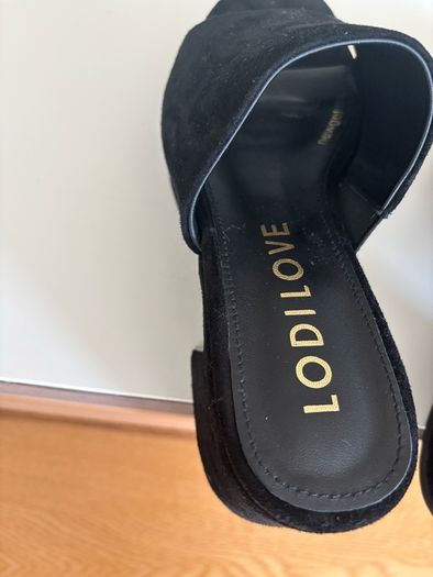 Spanish designer suede black platform sandals NEW