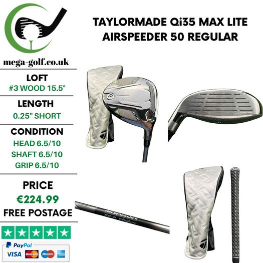 Taylormade Qi35 Max Lite #3 Wood 15.5 Degree / Airspeeder 50 Regular