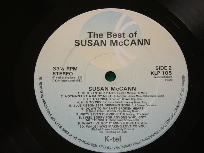 Susan Mccann Best Of Irish Pressing 1982