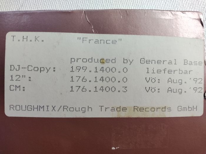 Thk - France - Rough Trade Records - Dj Promo Copy! Quality Early 90s Piano Dublin Classic!