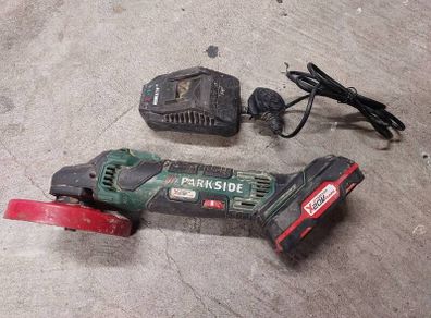Parkside PWSA 20-Li B3 20V Cordless Angle Grinder + Battery & Charger  Fully Working
