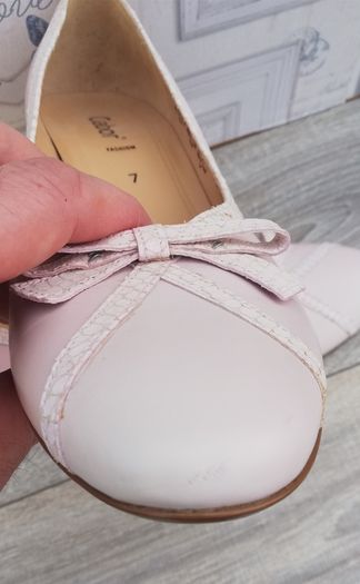 New Gabor fashion ladies bowed ballerina leather high heel shoes baby pink UK7.. EUR 40