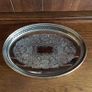 Stunning Vintage Sliverplated on Brass Oval Tray Image 2