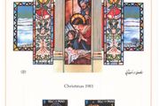 1981 Isle of Man Limited Edition Lithographed Print measuring 333mm X 257mm showing Christmas Commemorative Stamps with First Day of Issue Cancel