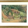 Vintage watercolour of thatched cottage Image 2