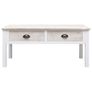 Coffee Table White and Natural 100x50x45 cm Wood Image 3