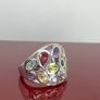 Silver African Amethyst & Multi-Gemstone Cluster Ring Image 7