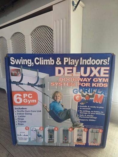 Gorilla Gym Deluxe Doorway Gym for Kids 6-Piece Set