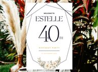 main image for ad Personalised custom text Birthday Welcome Sign Modern birthday Sign birthday Names Sign Printed Sign