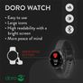 Doro Watch - Smart Watch for Seniors - Fitness Watch - Digital Watch - Activity Tracker - Water Resistant - Step Counter - Health Tracker - Touch Screen - (Pink/ White) Image 3