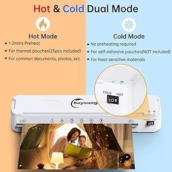 A3 Laminator with 30 Laminating Pouches - Fast 60s Warm Up & 355mm/min Lamination, All-in-1 Laminator Machine with Never Jam Technolagy, Support A3/A4/A5/A6, Perfect for Office Home School